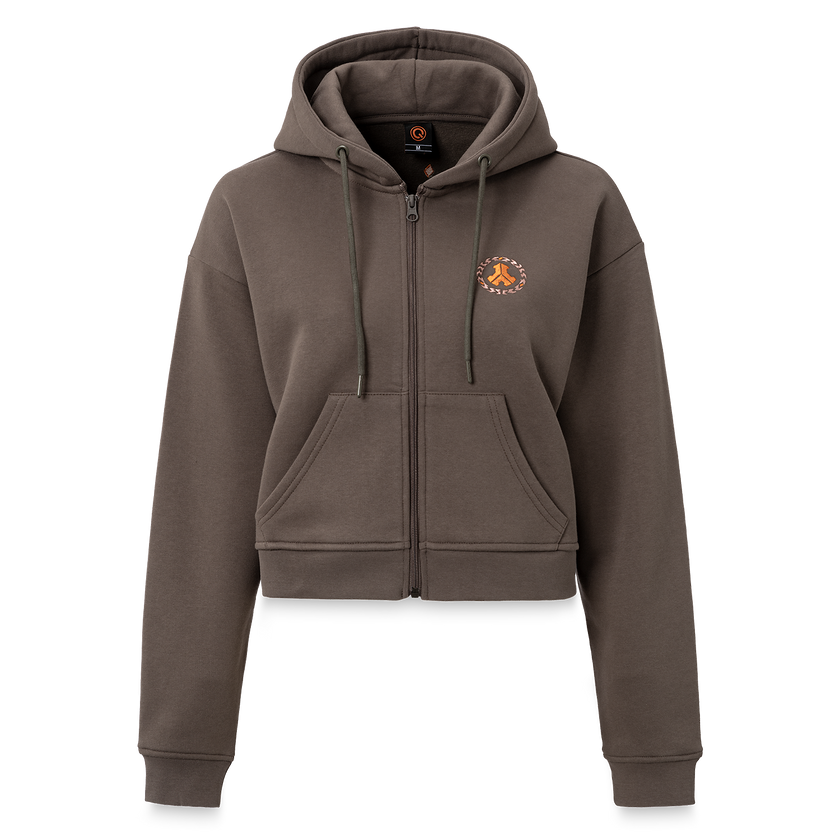 Defqon.1 Mole grey cropped Hooded zip-Q-dance Store - Hardstyle merchandise