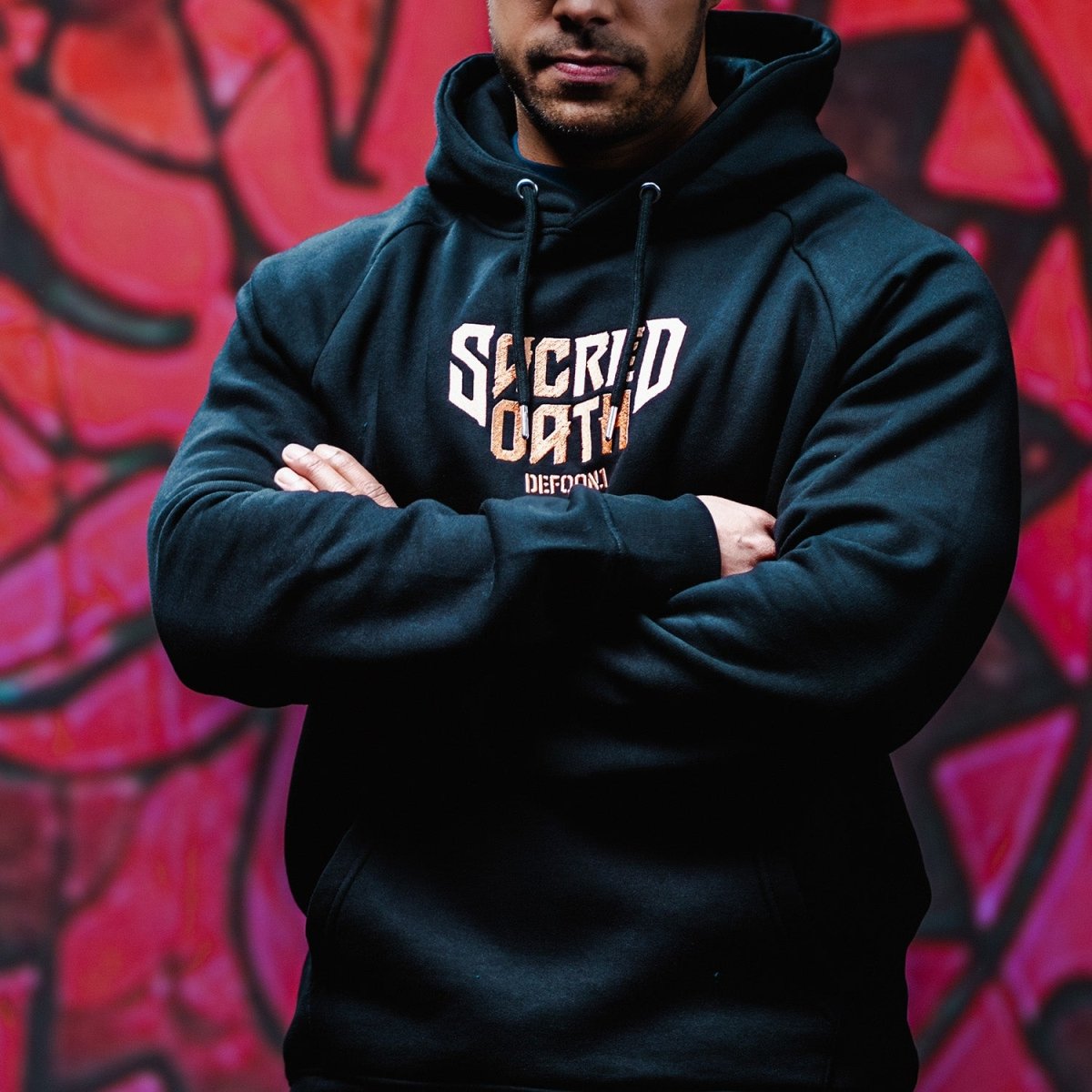 donk wear フーディー Defqon.1 Sacred Oath Boxy Hoodie Black | Official Hardstyle