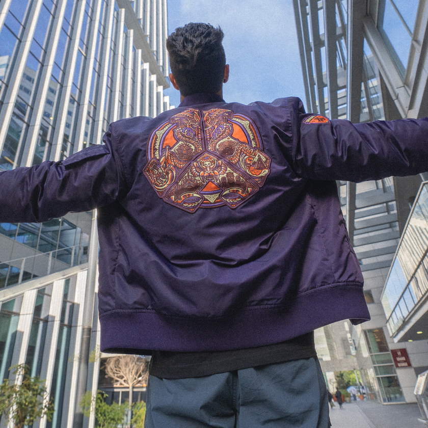 Defqon.1 Bomber Jacket Legends 25 Years Plum Color