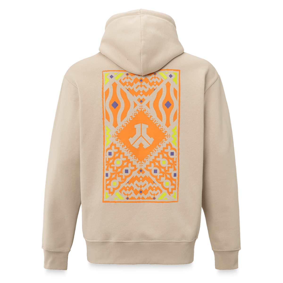 Defqon.1 Hoodie – Sand Boxy Fit with Chest Patch & Back Print