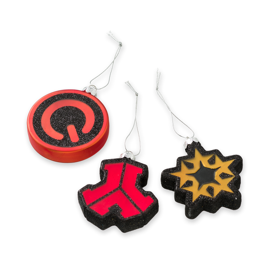 Q-dance Christmas glass ornaments