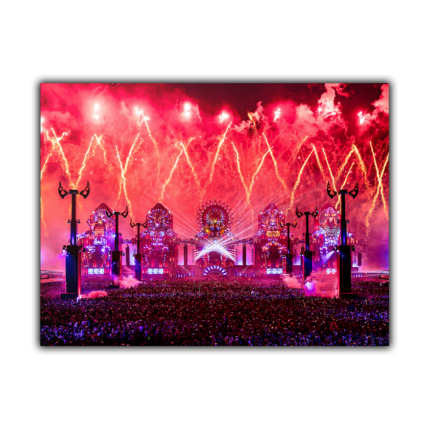 Defqon.1 Dibond RED stage by night Endshow